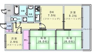 エクセレントトーシン東豊中の物件間取画像